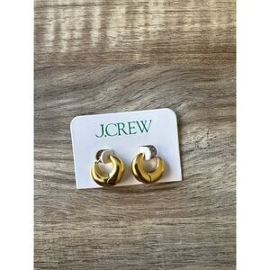 NWT J.Crew Huggie Hoop Earring in Gold Recycled Brass